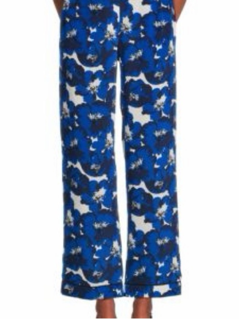 The Kooples Royal Blue Floral Wide-Leg Pants